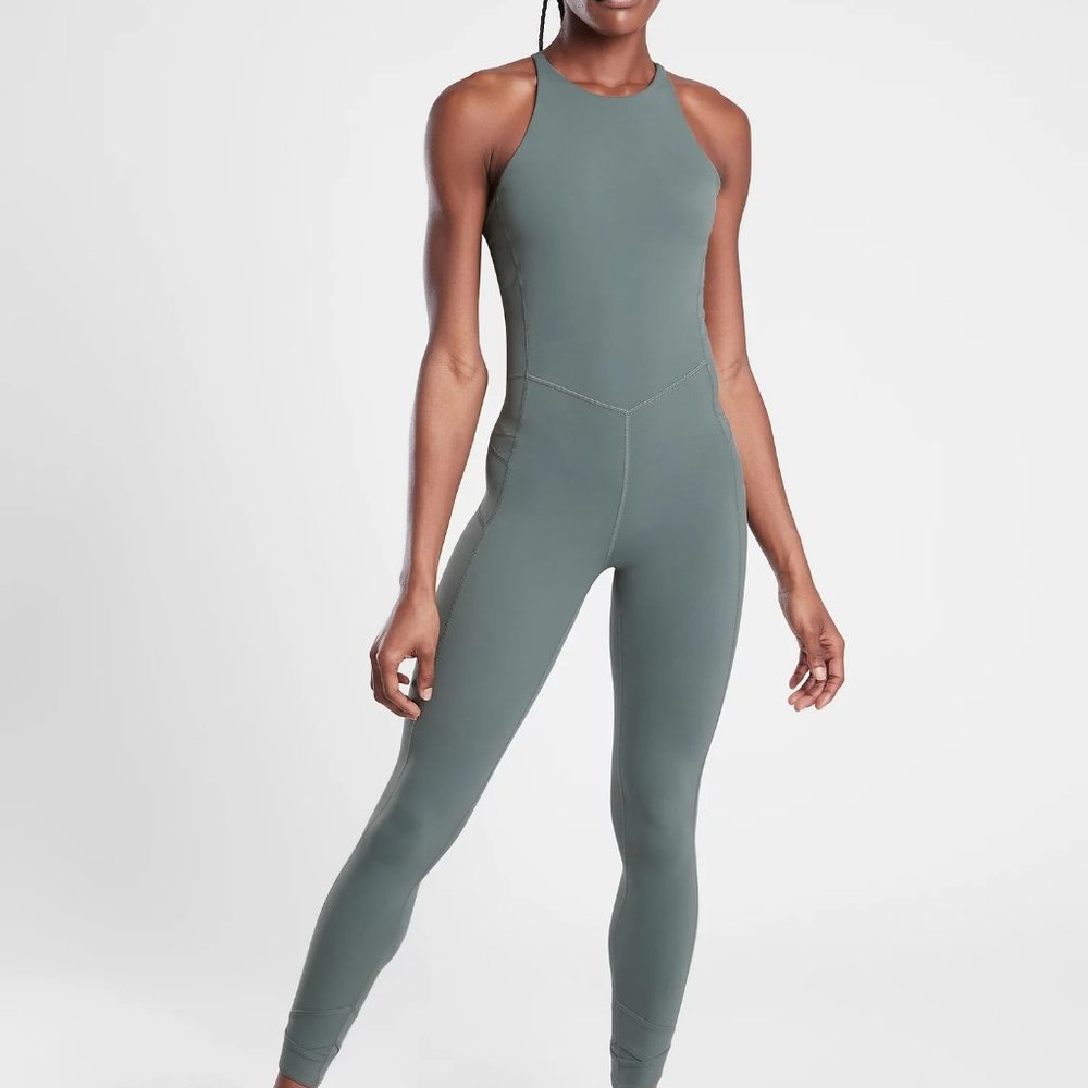 Athleta Pirouette Bodysuit Metropolis Grey